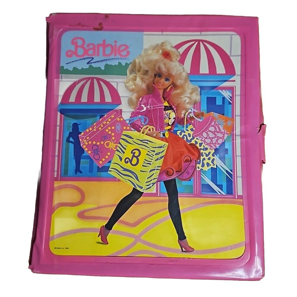 1989 Barbie Doll Closet Wardrobe Fashion Vinyl Carry Case Pink Mattel Vintage